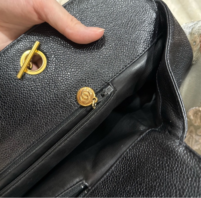 香奈兒Vintage老香 荔枝牛皮托特包tote 公事包/媽媽包/筆電腦包-16