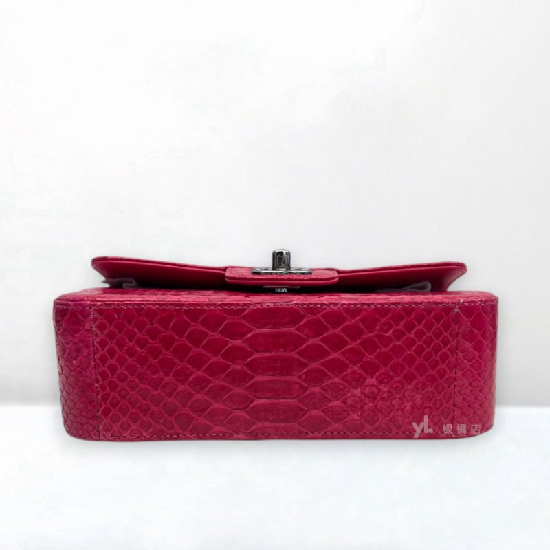 S5351-CHANEL桃粉色蛇皮銀釦 COCO 20CM-4
