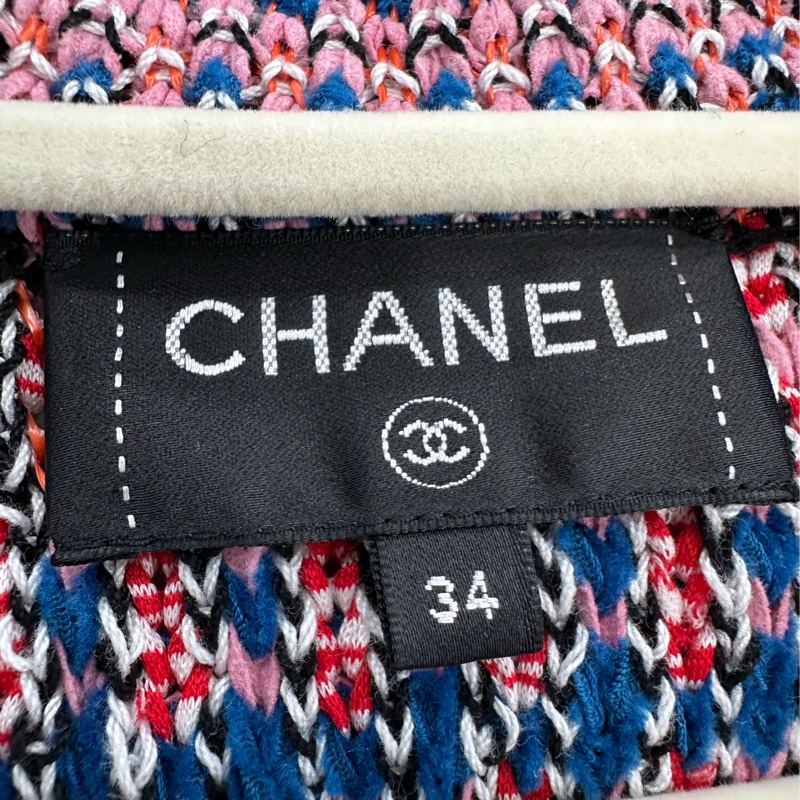 Chanel秀款 粉紅藍色開襟衫 白百合宋茜同款上身 版型偏寬鬆 34碼-4