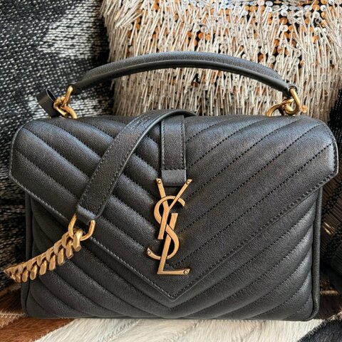 COLLeGE 中性絎縫兩用學院包-中/黑金