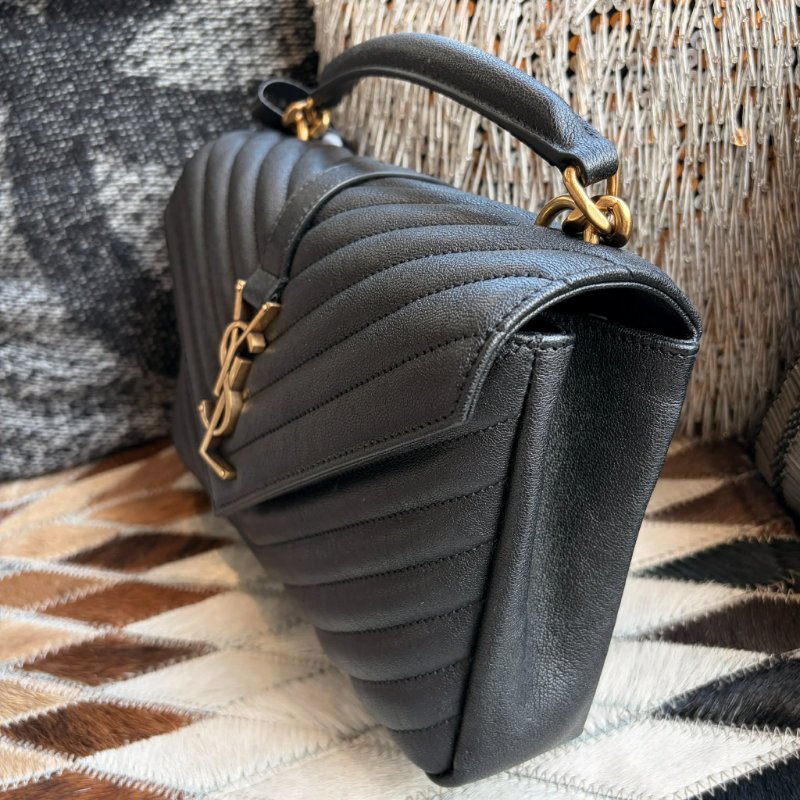 COLLeGE 中性絎縫兩用學院包-中/黑金-1