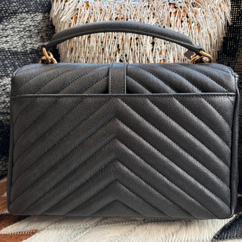 COLLeGE 中性絎縫兩用學院包-中/黑金-2