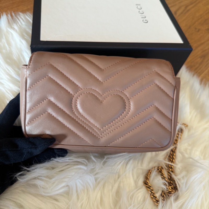 gucci marmont mini 🩵乾燥玫瑰色-6