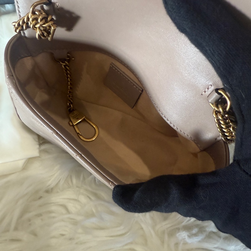 gucci marmont mini 🩵乾燥玫瑰色-8