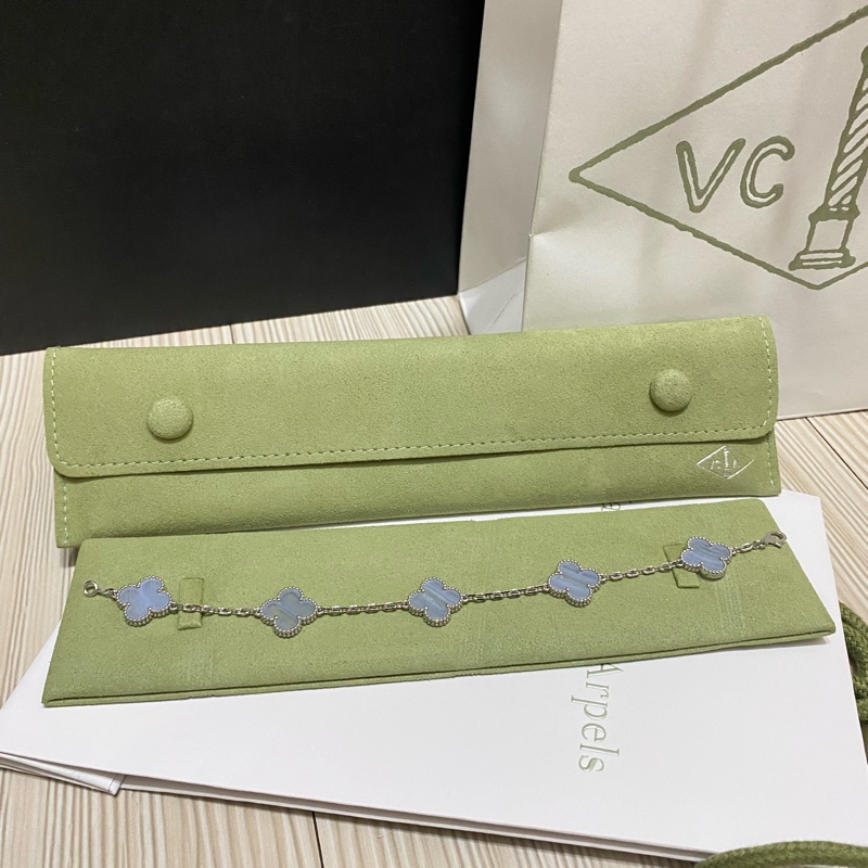 VCA 銀邊玉髓手鍊-7