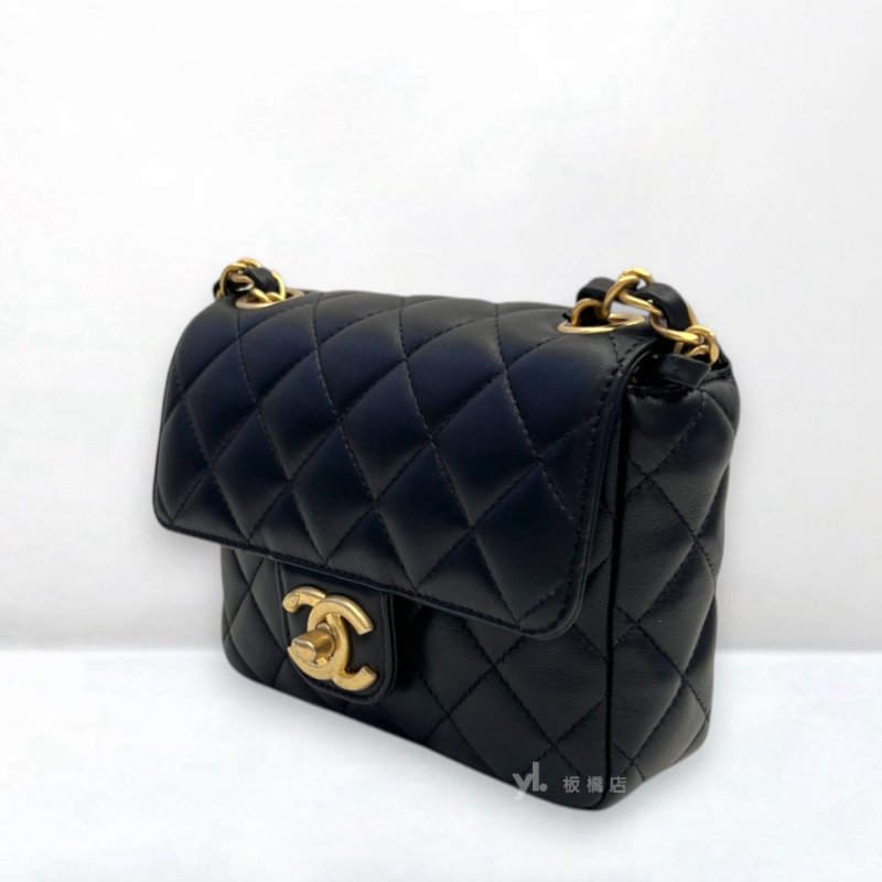 S5353-CHANEL 23C 黑金彩色金幣口蓋包/AS3737-2