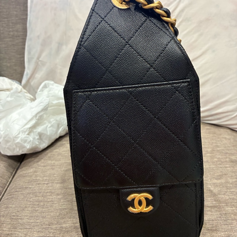爆款🔥香奈兒chanel 小款25bag粒紋小牛皮 耐用 黑金配色🇹🇼-1