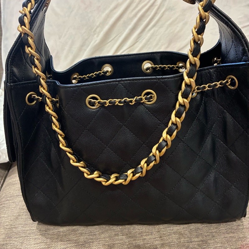 爆款🔥香奈兒chanel 小款25bag粒紋小牛皮 耐用 黑金配色🇹🇼-2