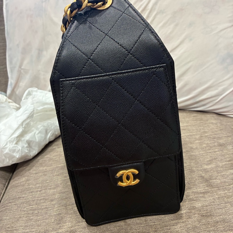 爆款🔥香奈兒chanel 小款25bag粒紋小牛皮 耐用 黑金配色🇹🇼-3