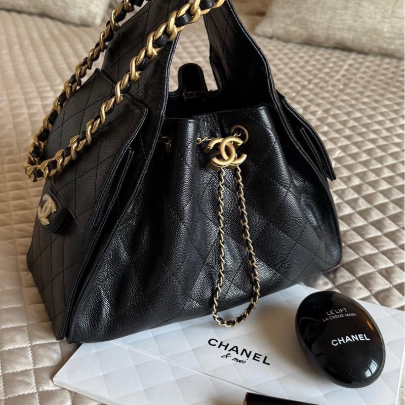 爆款🔥香奈兒chanel 小款25bag粒紋小牛皮 耐用 黑金配色🇹🇼-9