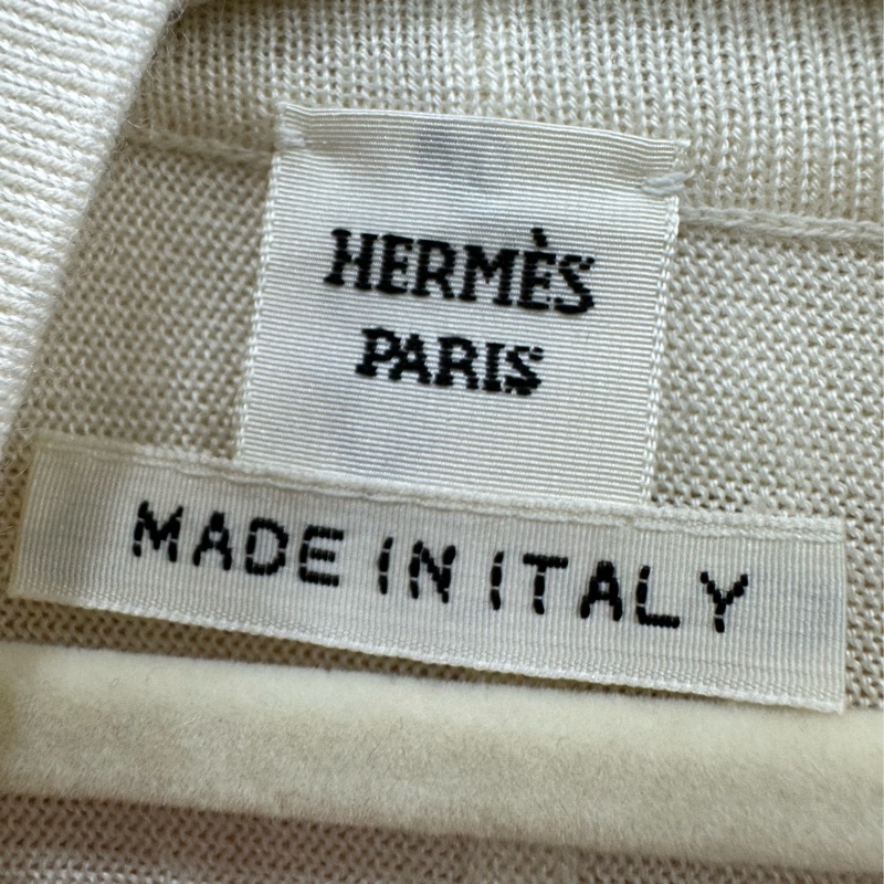 Hermes 羊絨絲質外套細帶收腰長針織衫 34碼 99新 50%真絲50%山羊絨-2