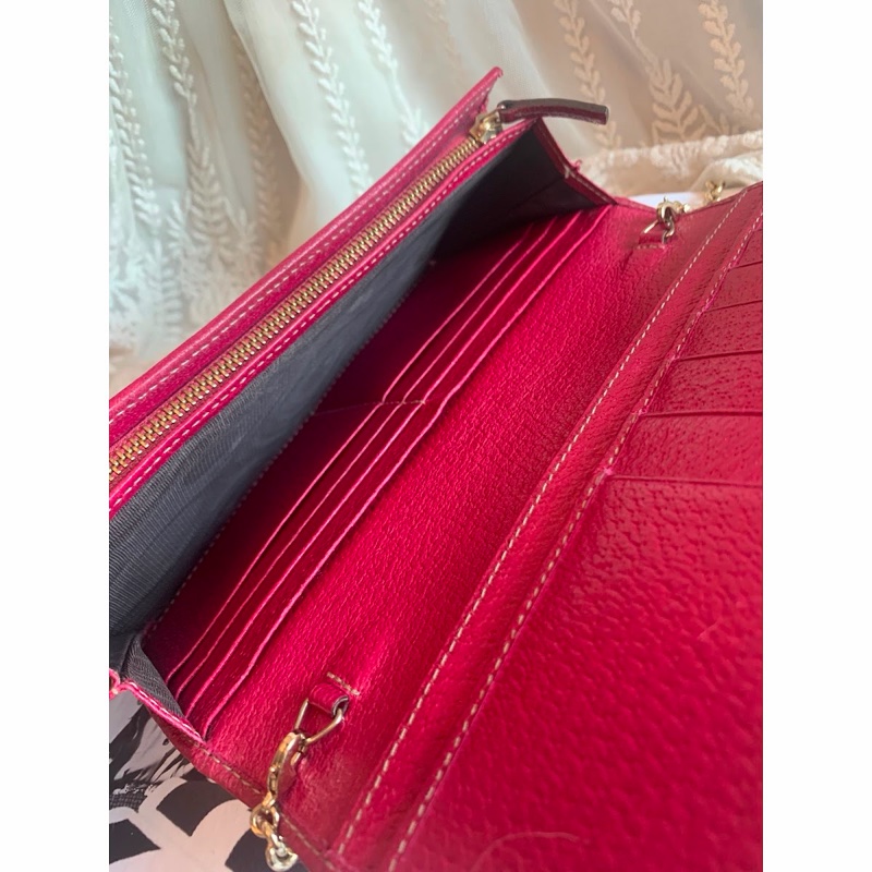 古馳 鏈條包 Gucci woc 老花長夾鏈 長銀包鏈條包 wallet on chain 腋下包-14