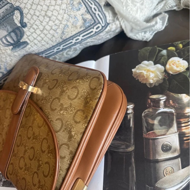 思琳 中古馬車金具 老花郵差包 斜挎包 Celine vintage crossbody bag-2