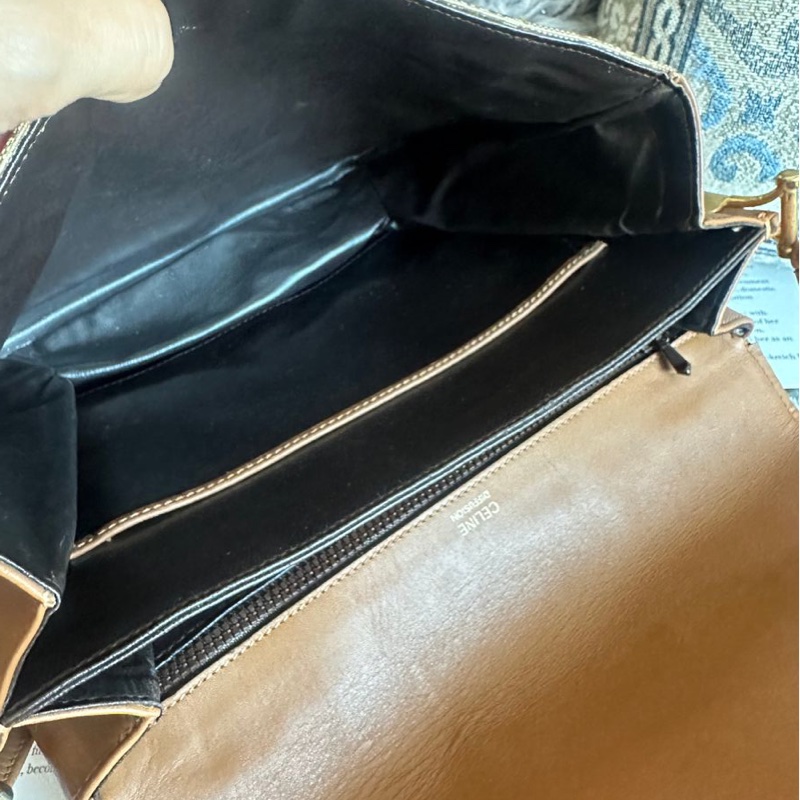 思琳 中古馬車金具 老花郵差包 斜挎包 Celine vintage crossbody bag-20