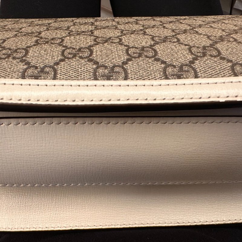 GUCCI 1955 Horsebit baga馬銜扣 肩背包 斜背包(602204-白)-12