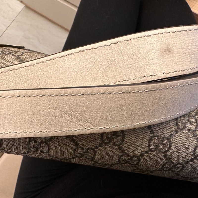 GUCCI 1955 Horsebit baga馬銜扣 肩背包 斜背包(602204-白)-13