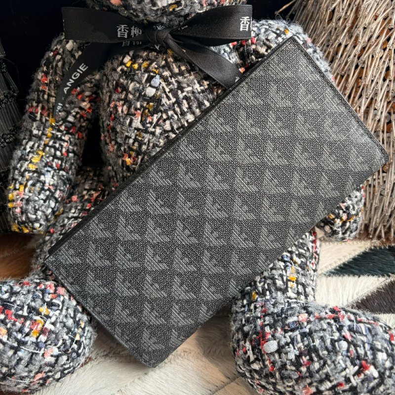 ARMANI LOGO 圖示防刮對開長夾/灰黑-0