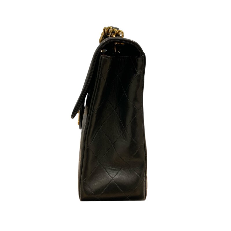 CHANEL 香奈兒 A04412 JUMBO MATELASSE 30 CF翻蓋側斜背包 羊皮 黑色 金釦-3