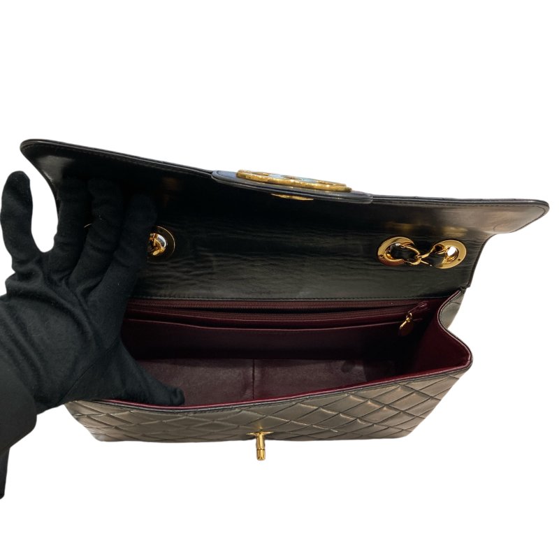 CHANEL 香奈兒 A04412 JUMBO MATELASSE 30 CF翻蓋側斜背包 羊皮 黑色 金釦-11