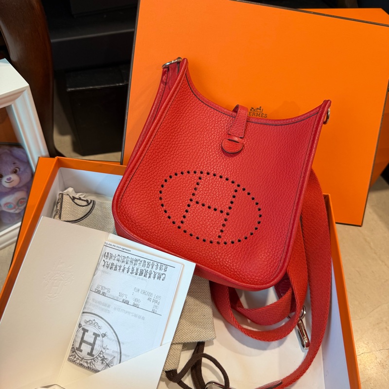 愛馬仕 mini紅色肩背包 H圖 🔥-0