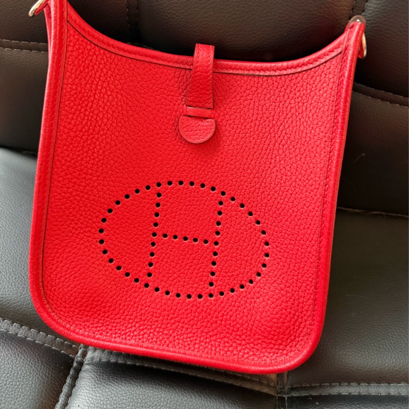 愛馬仕 mini紅色肩背包 H圖 🔥-7