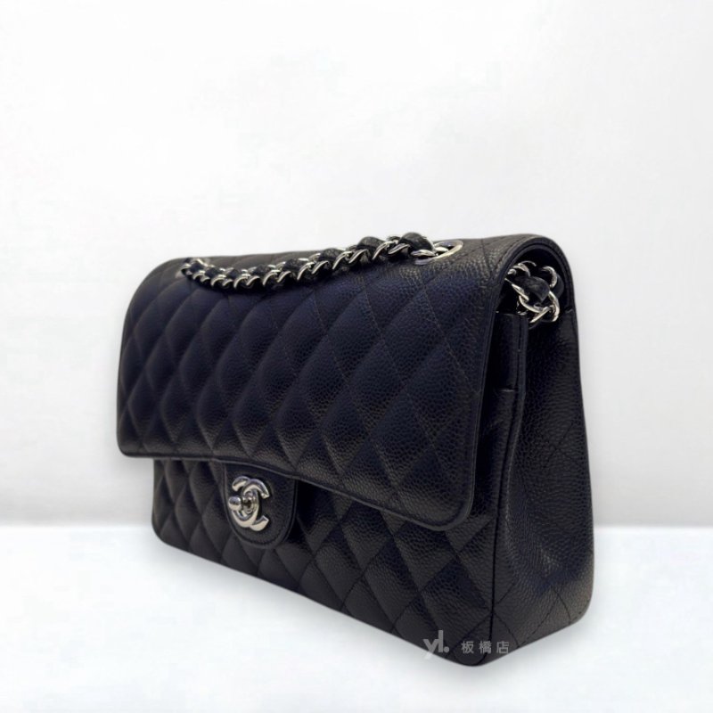 S5360-CHANEL黑荔枝皮銀釦 COCO25 A01112-2