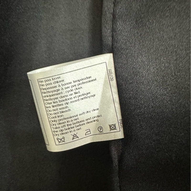 Chanel香奈兒黑色拼絲絨紅色翻領羊毛外套,36碼-3