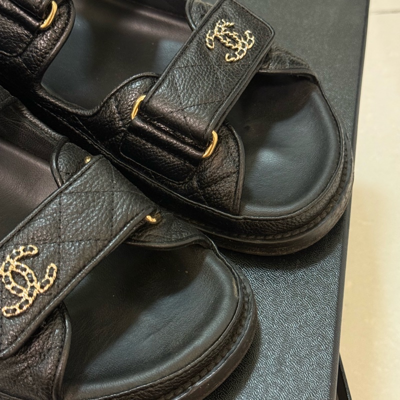 香奈兒 魔鬼氈涼鞋38-1