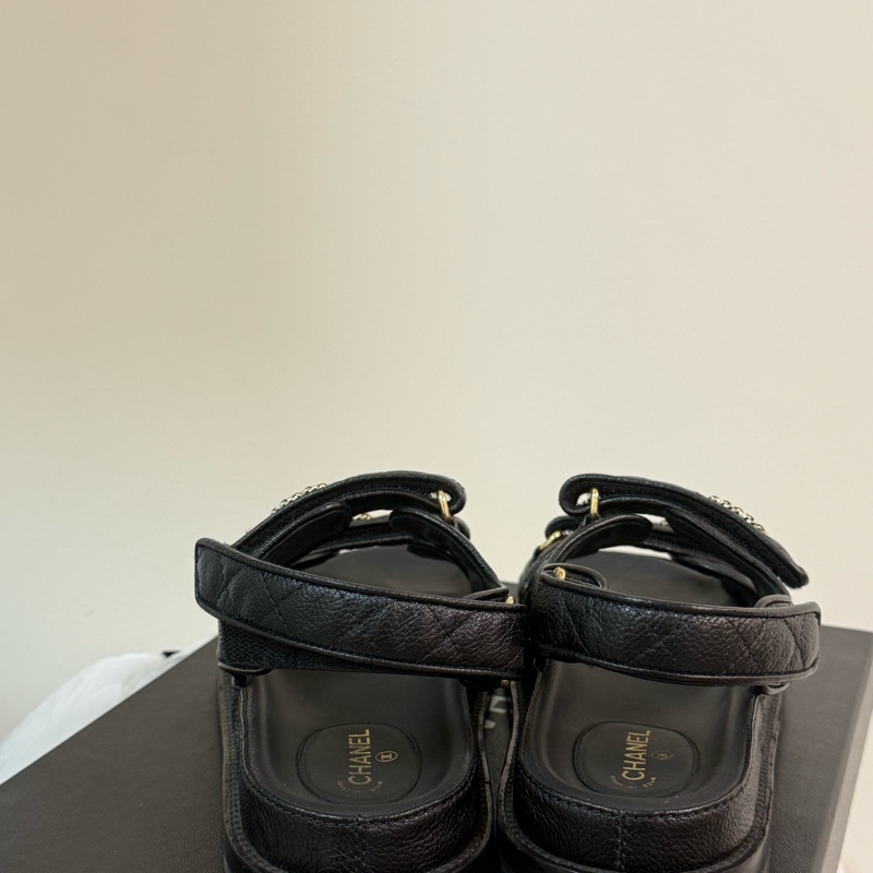 香奈兒 魔鬼氈涼鞋38-2