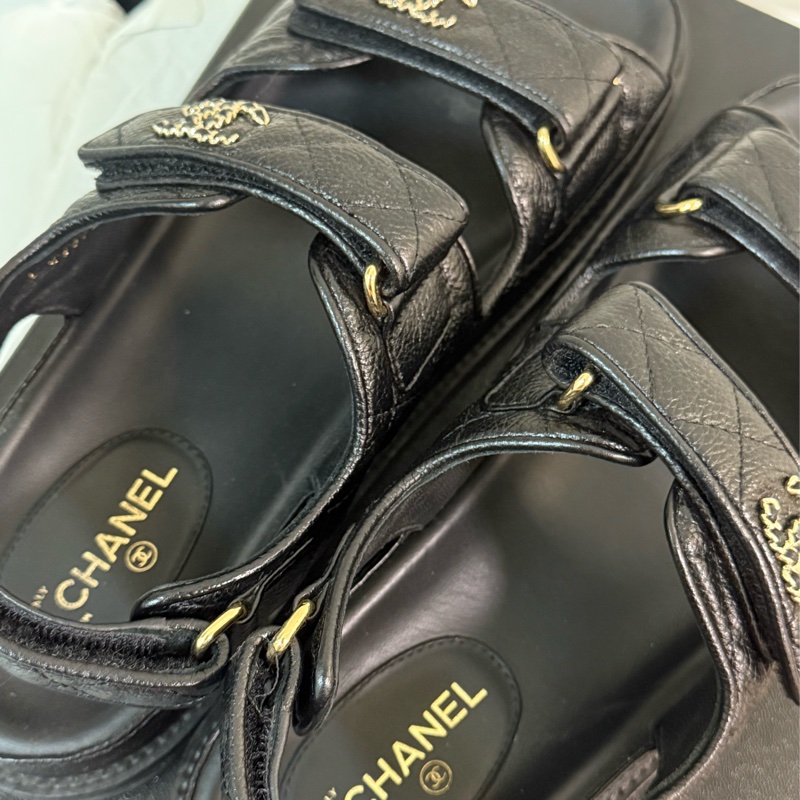 香奈兒 魔鬼氈涼鞋38-3