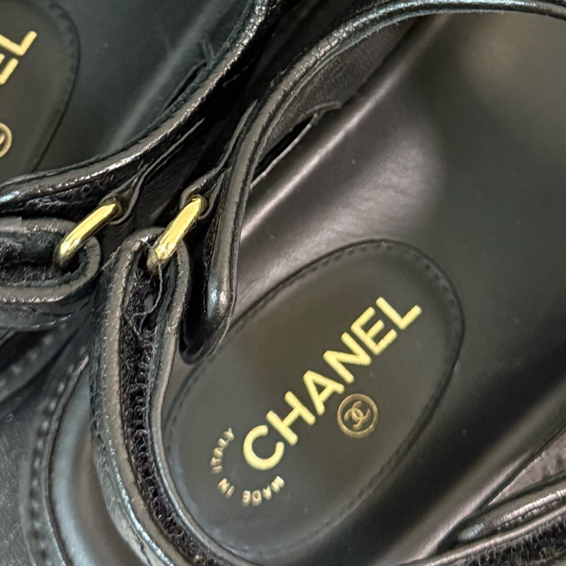 香奈兒 魔鬼氈涼鞋38-6