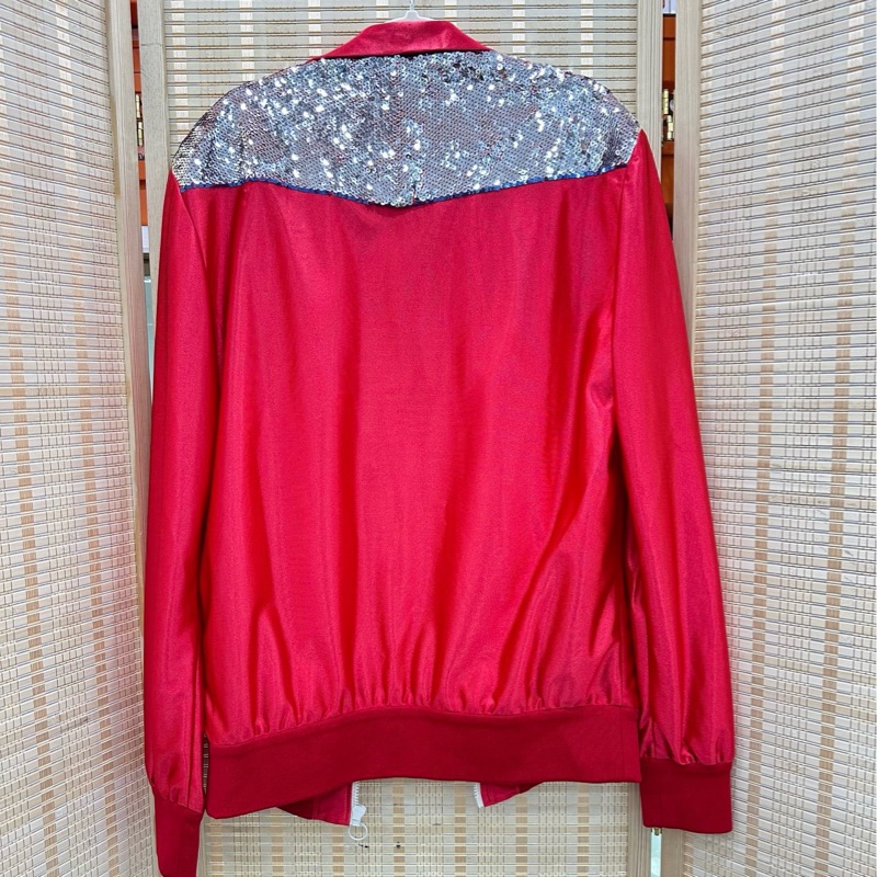 Gucci古馳紅色亮片拉鍊外套 寬鬆版 M碼-1