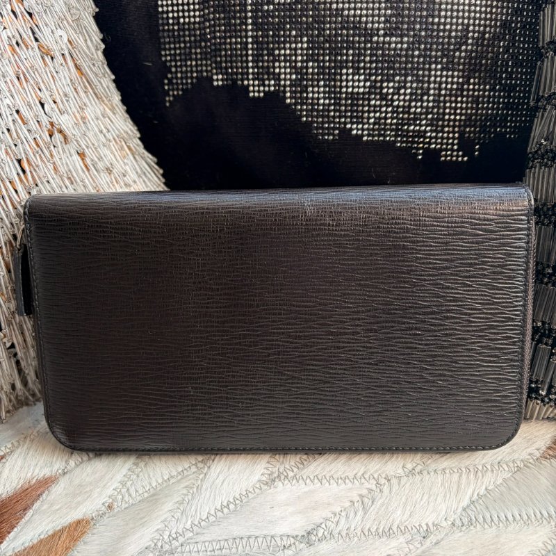 FERRAGA 防刮皮革拉鍊長夾/深咖-2