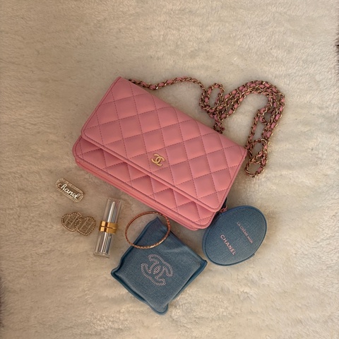 Chanel 珍珠粉羊皮 WOC 台灣專櫃正品購證全配