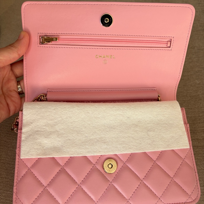Chanel 珍珠粉羊皮 WOC 台灣專櫃正品購證全配-3