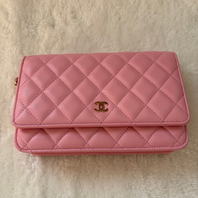 Chanel 珍珠粉羊皮 WOC 台灣專櫃正品購證全配-6