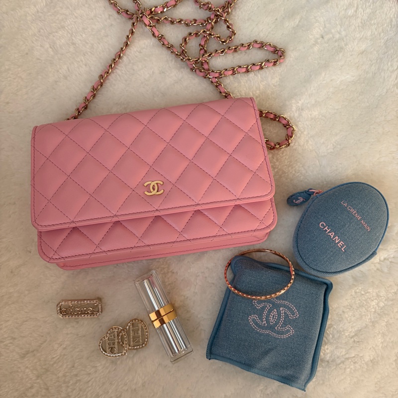 Chanel 珍珠粉羊皮 WOC 台灣專櫃正品購證全配-8