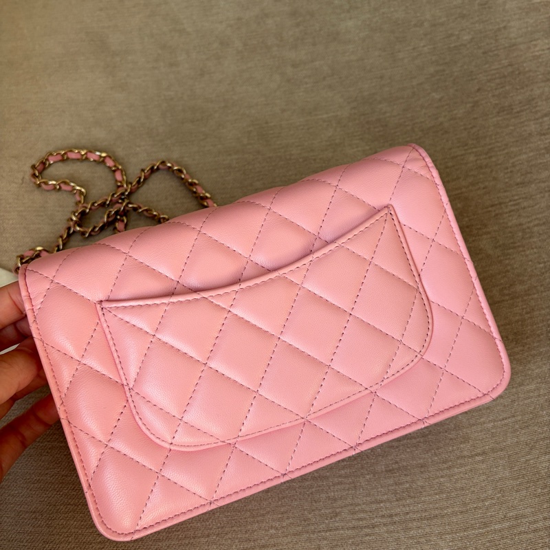 Chanel 珍珠粉羊皮 WOC 台灣專櫃正品購證全配-10