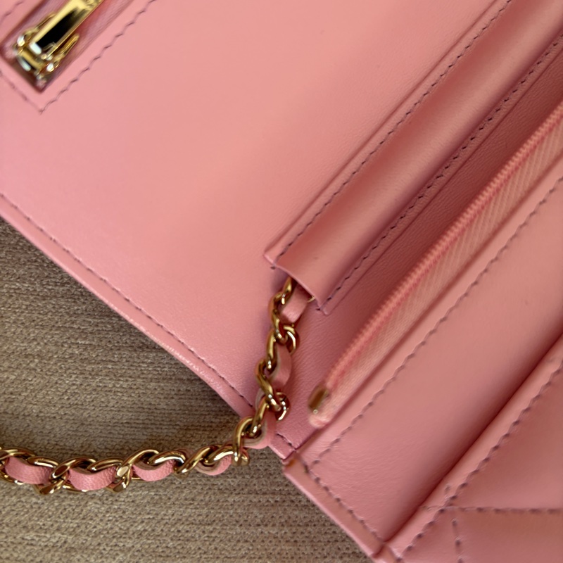 Chanel 珍珠粉羊皮 WOC 台灣專櫃正品購證全配-17