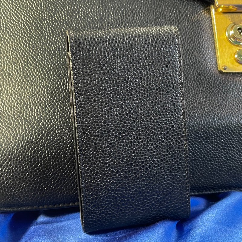 Vintage CHANEL 古董香奈兒 黑色真皮魚子醬壓紋鑰匙包 收納包-6