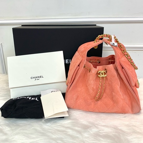 Full set全套有正單‼️Chanel 25bag小號麂皮粉色