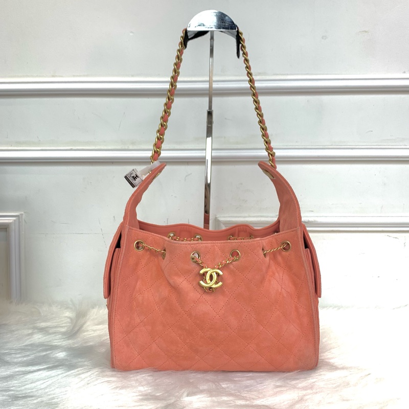 Full set全套有正單‼️Chanel 25bag小號麂皮粉色-1