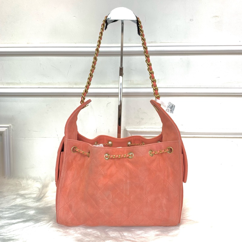 Full set全套有正單‼️Chanel 25bag小號麂皮粉色-2