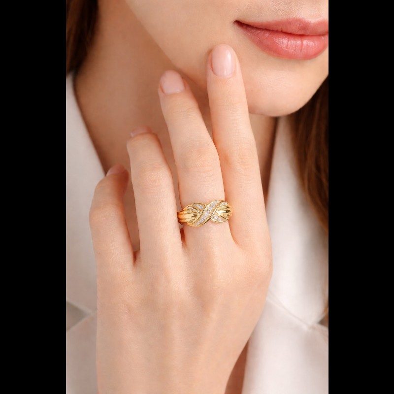 經典雋永 Tiffany & Co. Signature 系列 18K金 750 1990印記 天然鑽石戒指 鑽戒-1