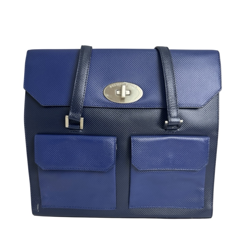 Bottega Veneta 藍黑雙色復古手提包-2