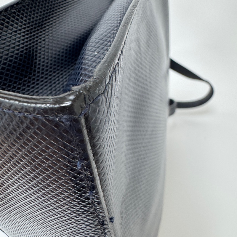 Bottega Veneta 藍黑雙色復古手提包-33