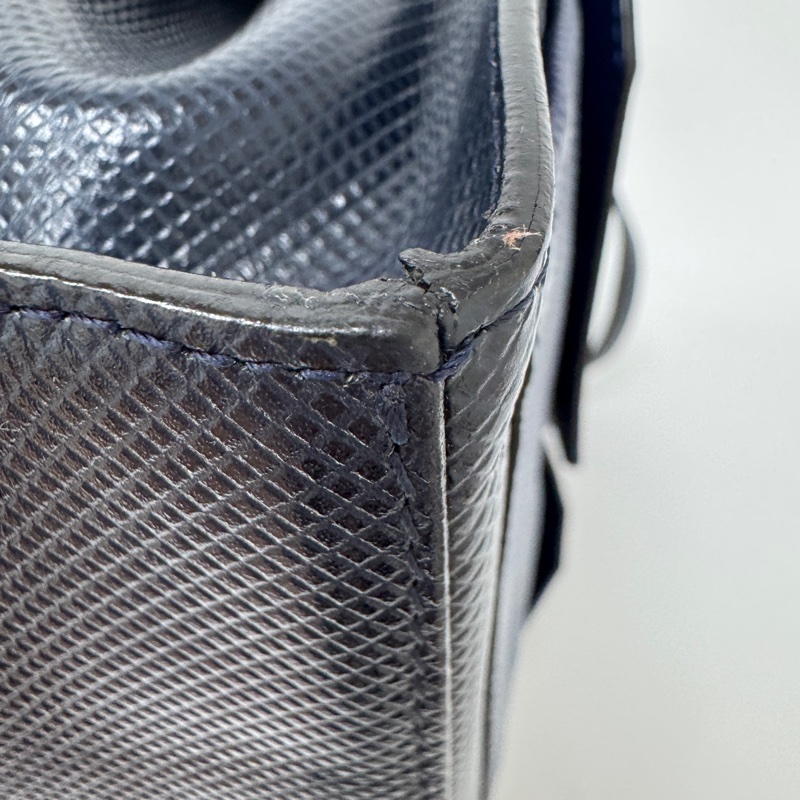 Bottega Veneta 藍黑雙色復古手提包-36