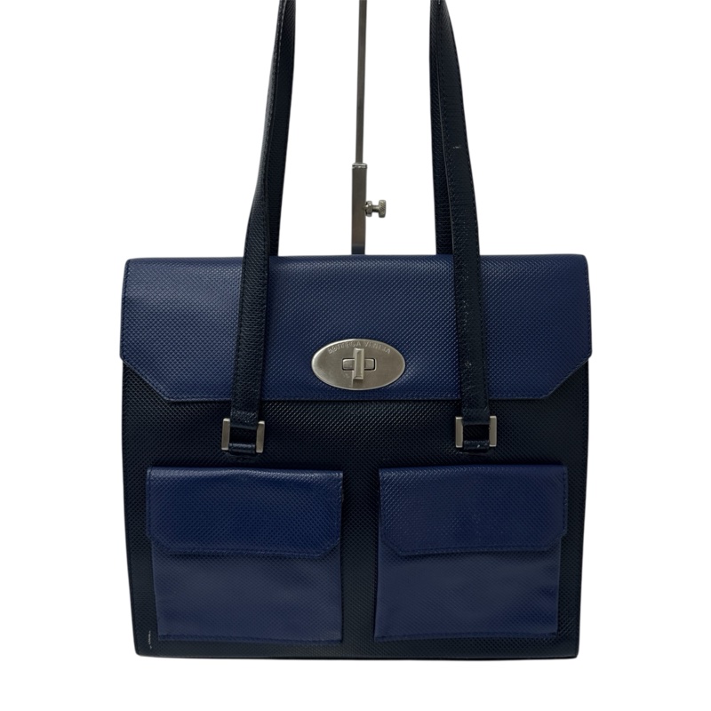 Bottega Veneta 藍黑雙色復古手提包-3