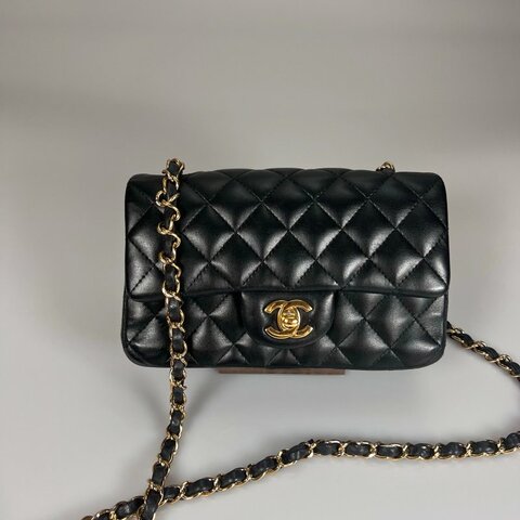 CHANEL CF20羊皮黑金鍊包 A69900/保卡款21開