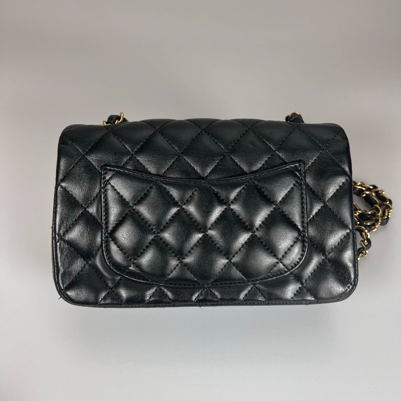 CHANEL CF20羊皮黑金鍊包 A69900/保卡款21開-1